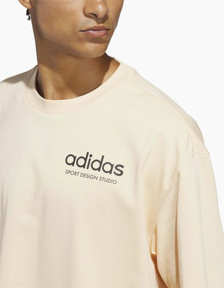 Printed Logo Crew Neck Drop Shoulder Boyfriend T-Shirt