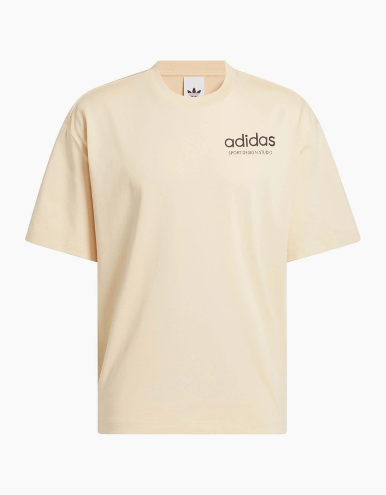 Printed Logo Crew Neck Drop Shoulder Boyfriend T-Shirt
