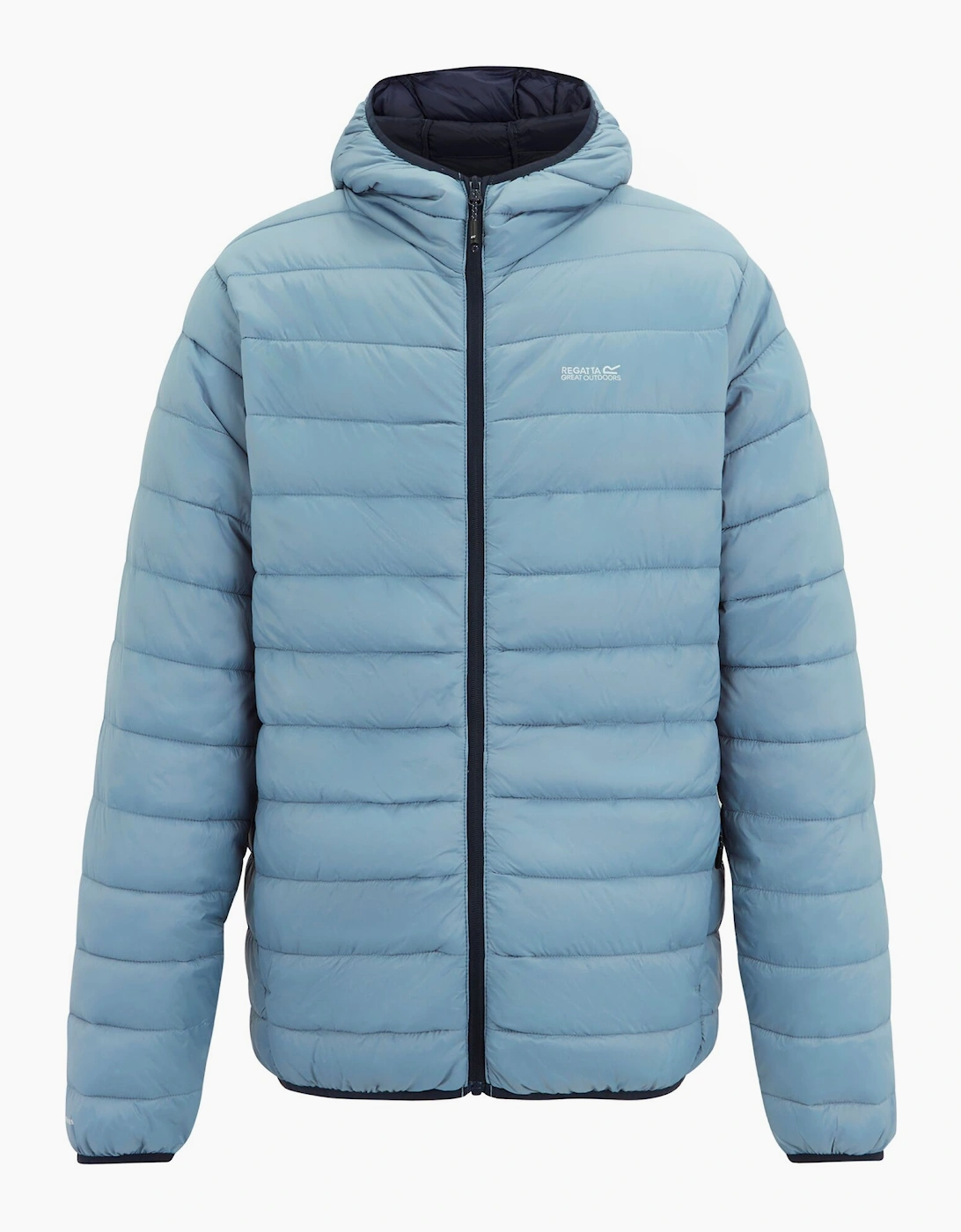 Men's Regatta Mens Marizion Baffled Hooded Padded Jacket - Pink/Blue - Size: 42/Regular