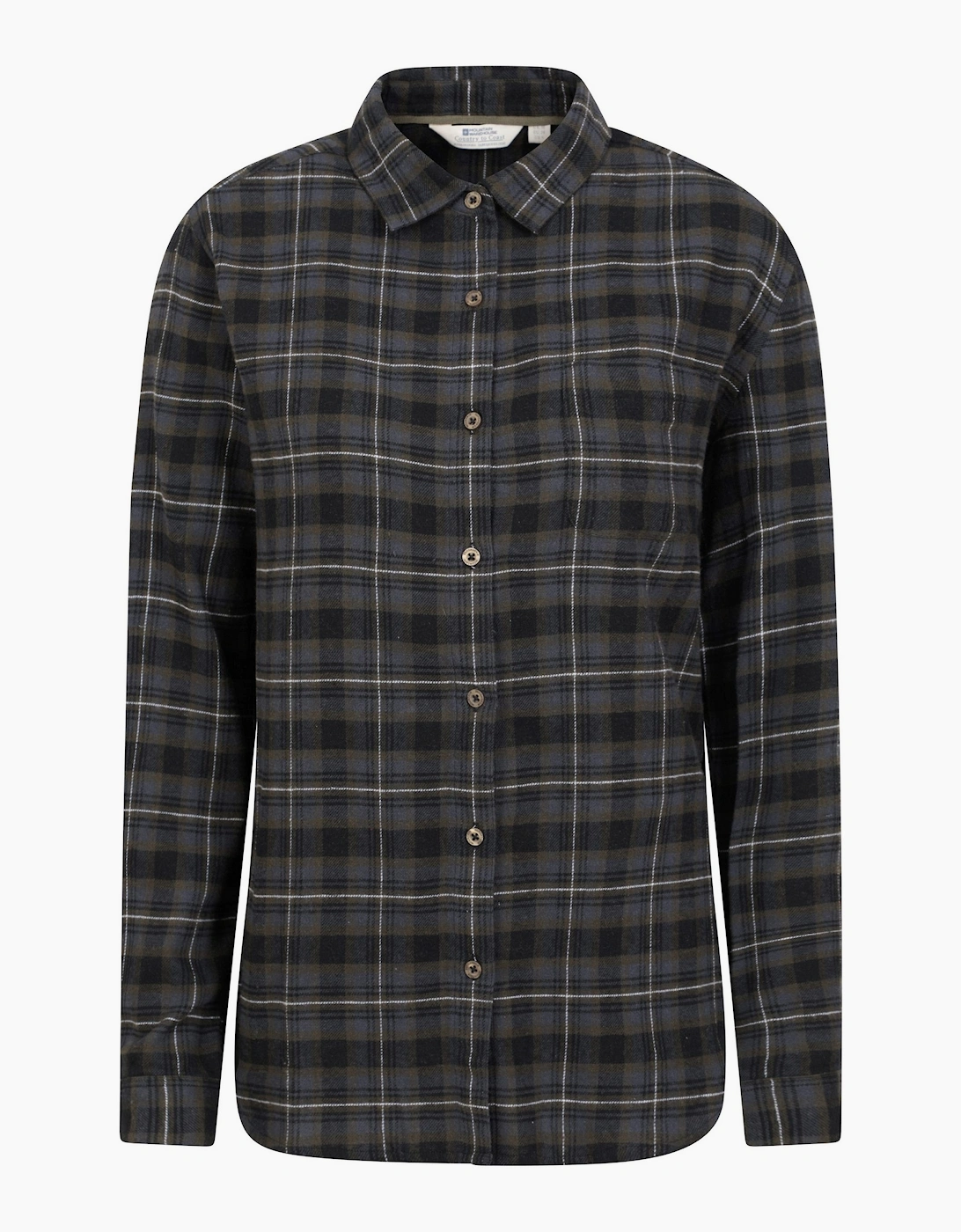 Women's Mountain Warehouse Womens/Ladies Balsam Brushed Flannel Longline Shirt - Green - Size: 8