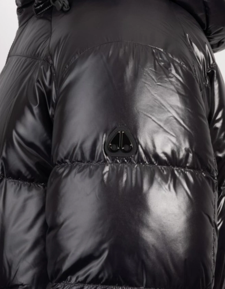 Kings Reversible Shiny Hooded Black Puffer Jacket