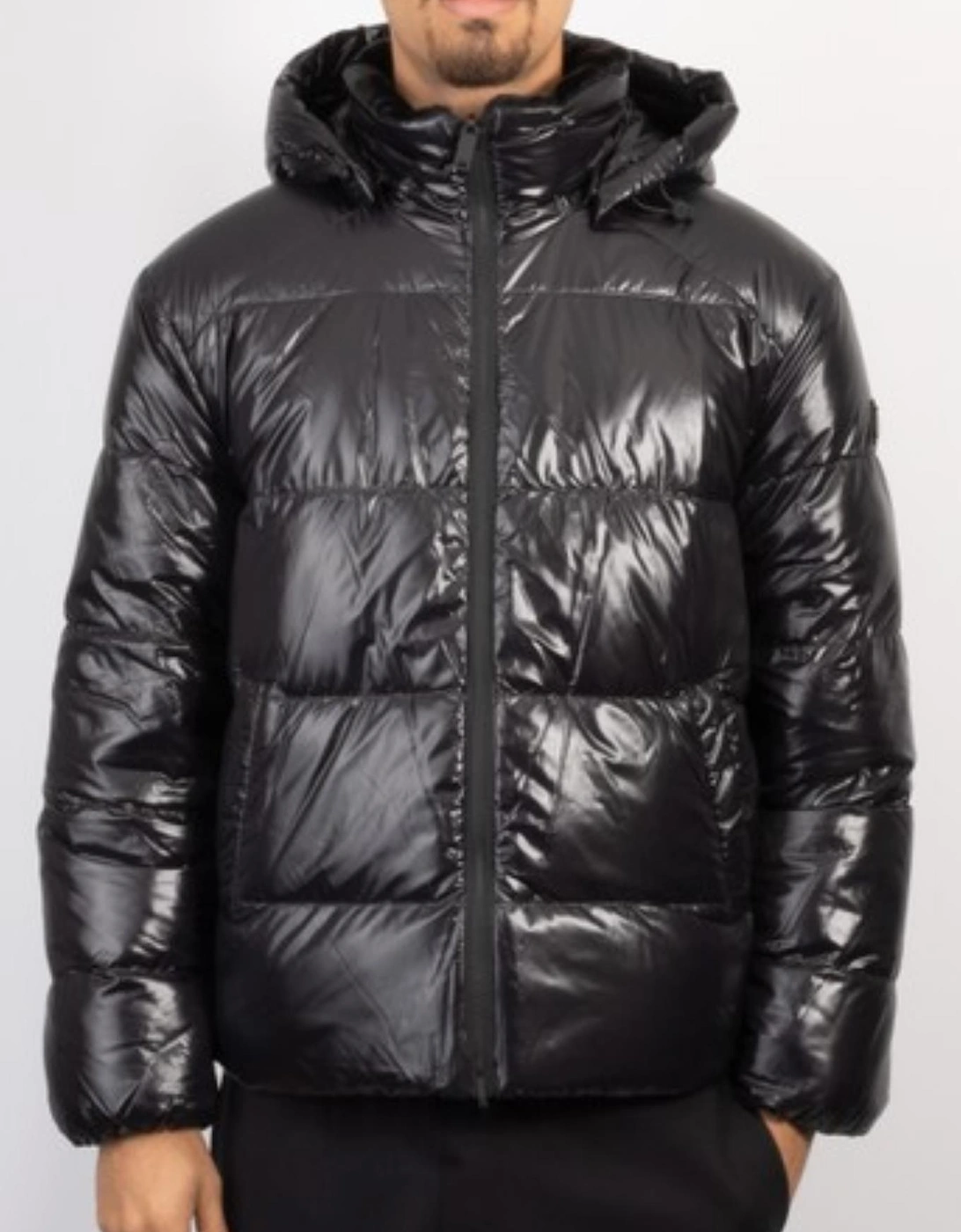 Kings Reversible Shiny Hooded Black Puffer Jacket