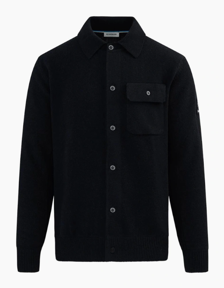 Sandbanks Rib Detail Btn Through Overshirt Black