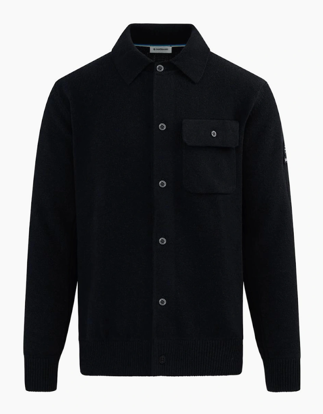 Sandbanks Rib Detail Btn Through Overshirt Black
