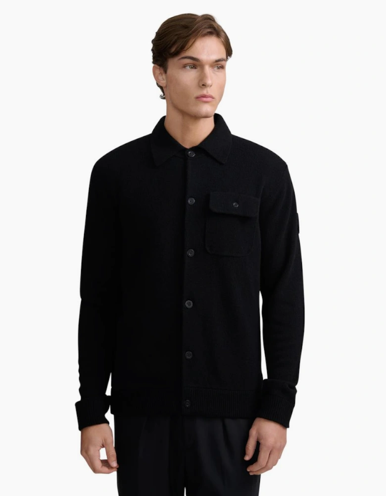 Sandbanks Rib Detail Btn Through Overshirt Black