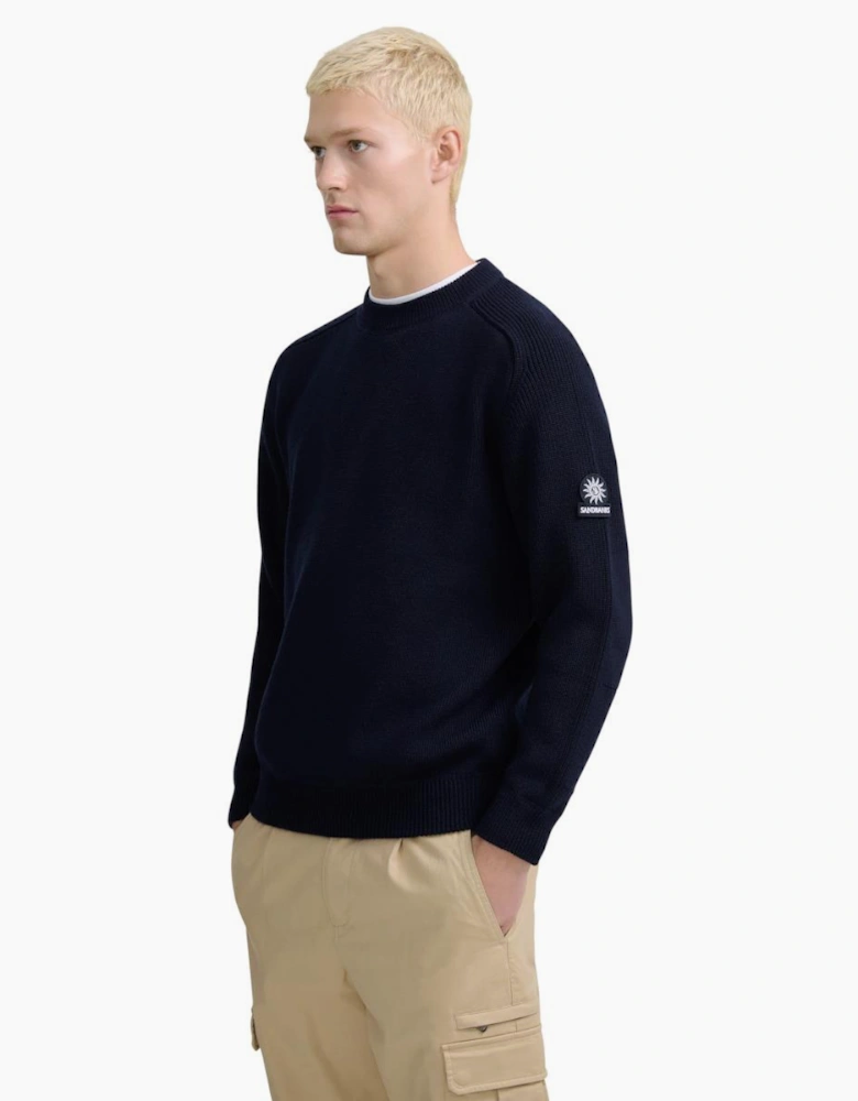 Sandbanks Crew Neck Raglan Sweater Navy