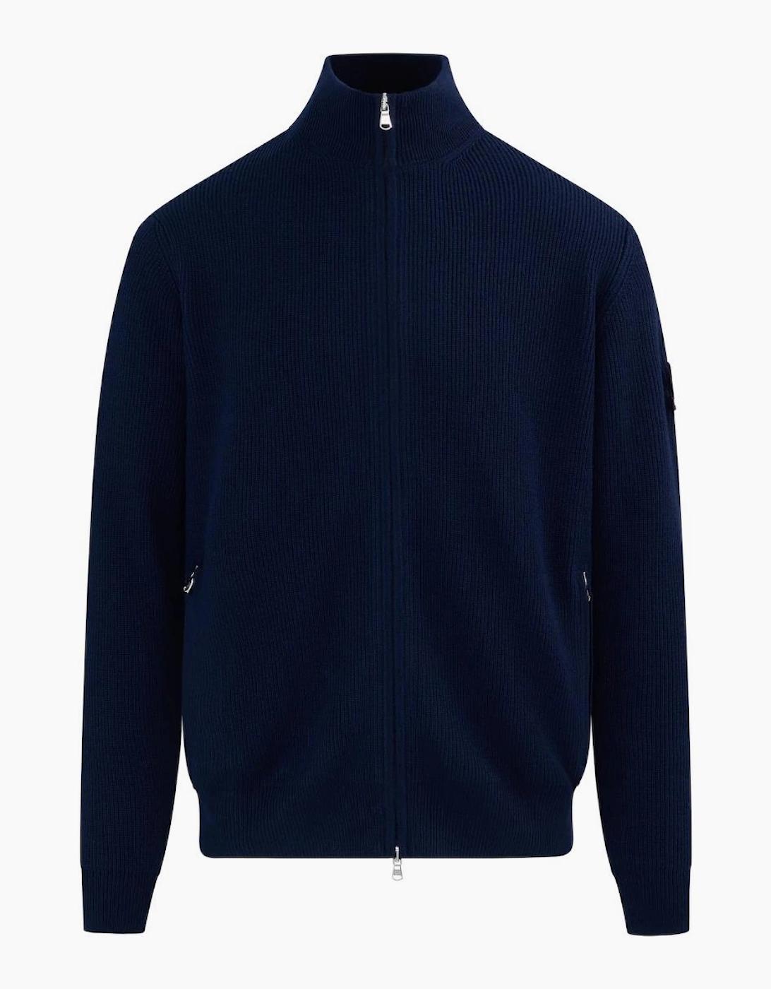 Sandbanks Zip Through Funnel Neck Cardigan Navy