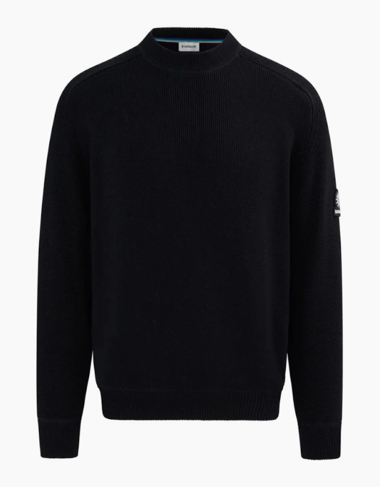 Sandbanks Crew Neck Raglan Sweater Black