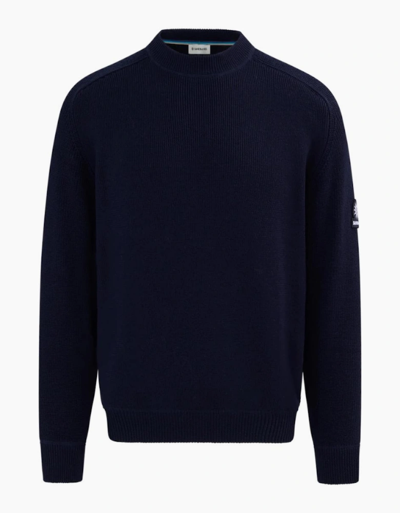 Sandbanks Crew Neck Raglan Sweater Navy