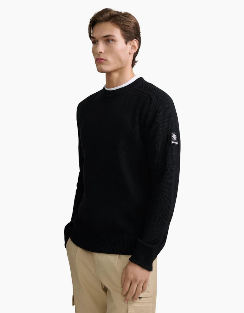 Sandbanks Crew Neck Raglan Sweater Black