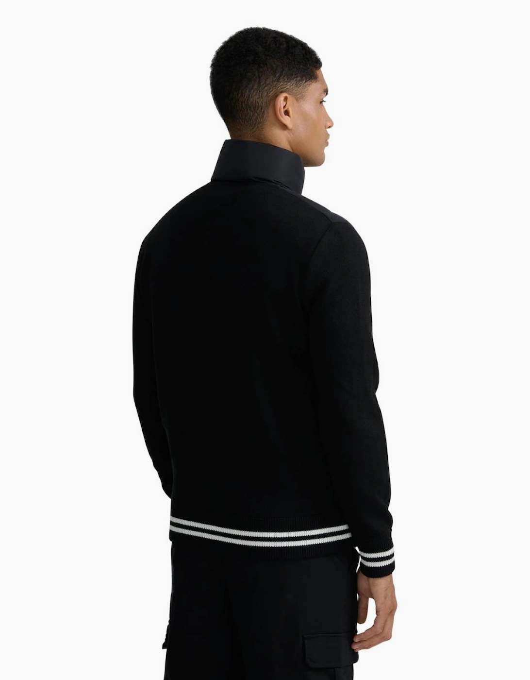 Sandbanks Hybrid Puffer Cardigan Black