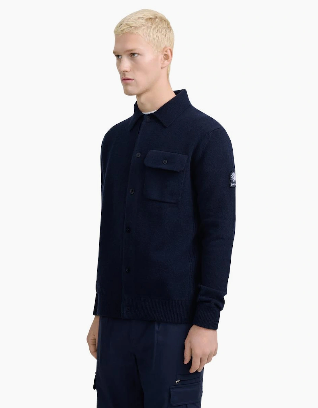 Sandbanks Rib Detail Btn Through Overshirt Navy