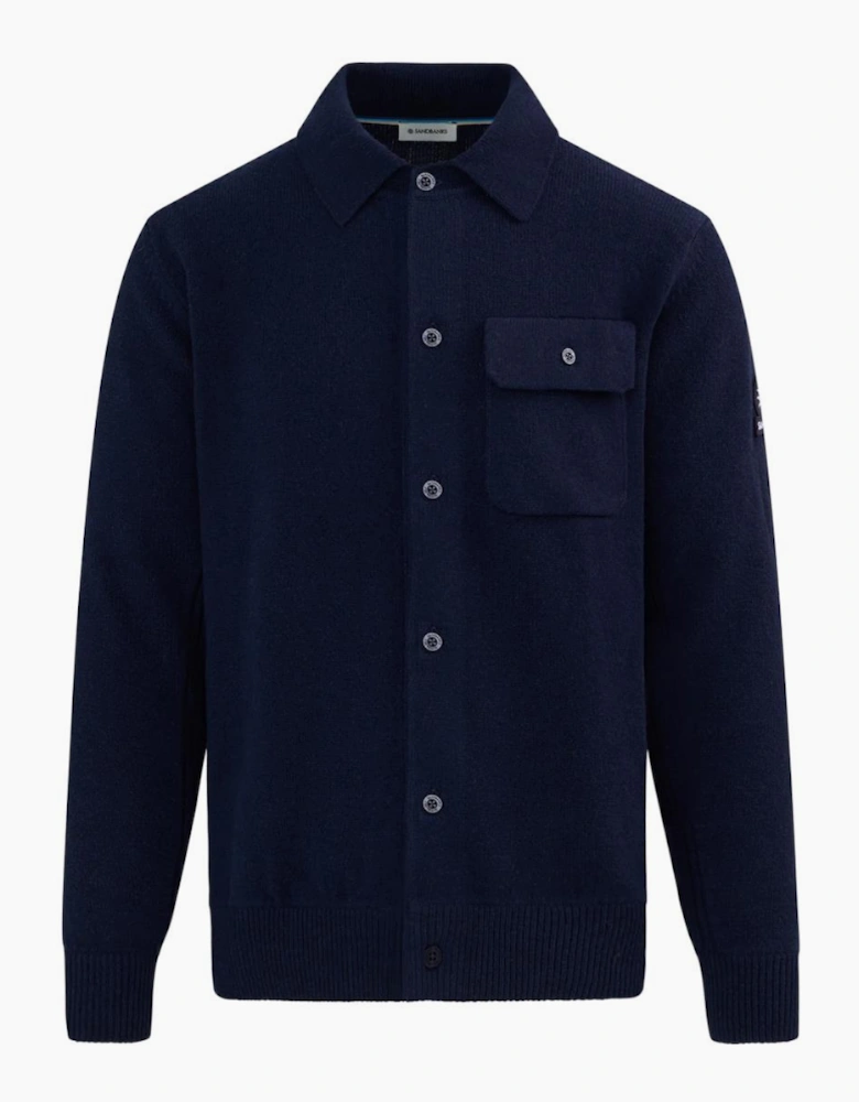 Sandbanks Rib Detail Btn Through Overshirt Navy