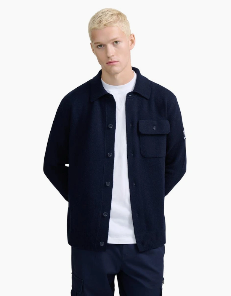 Sandbanks Rib Detail Btn Through Overshirt Navy