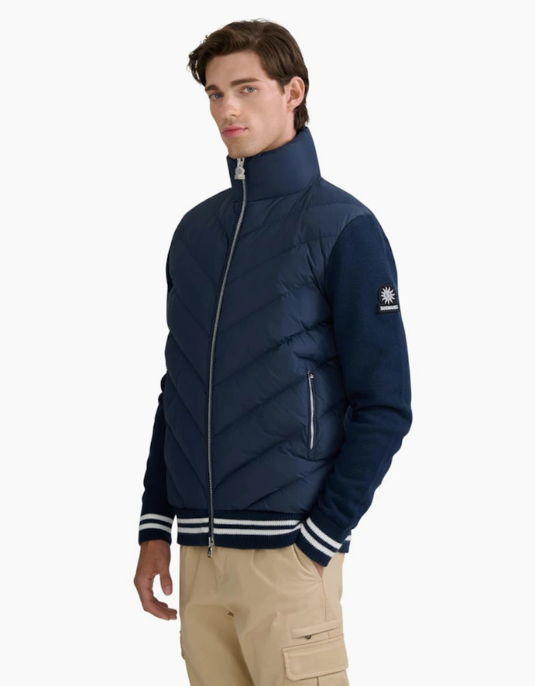 Sandbanks Hybrid Puffer Cardigan Navy