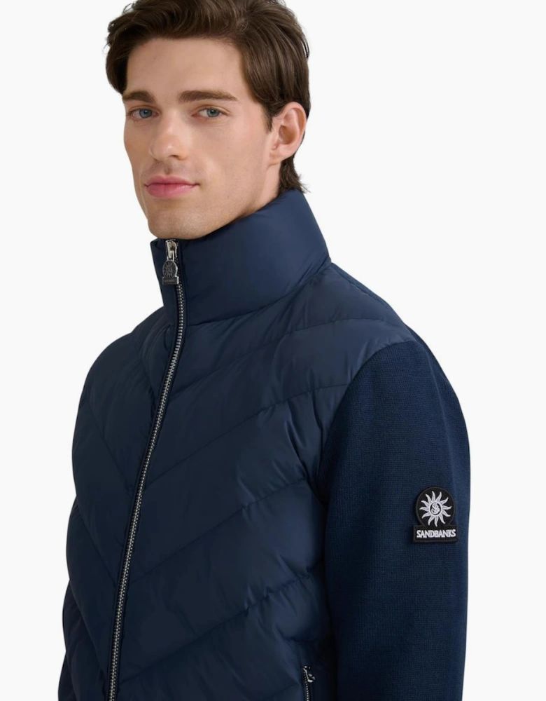 Sandbanks Hybrid Puffer Cardigan Navy