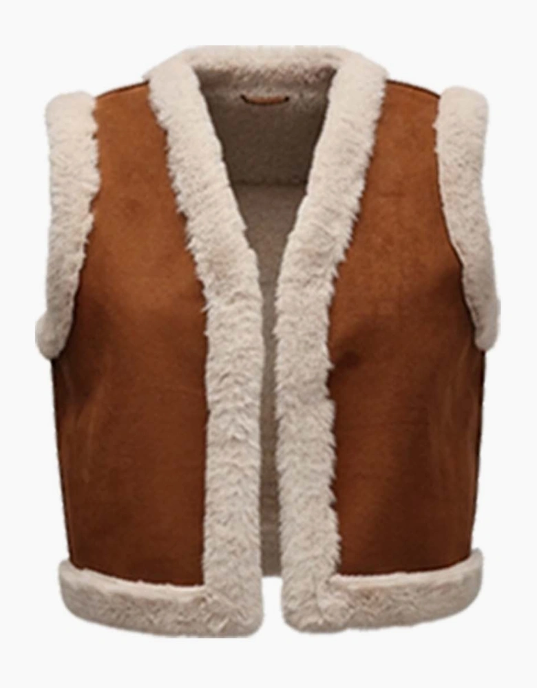 Gigi Faux Fur Gilet - Tan