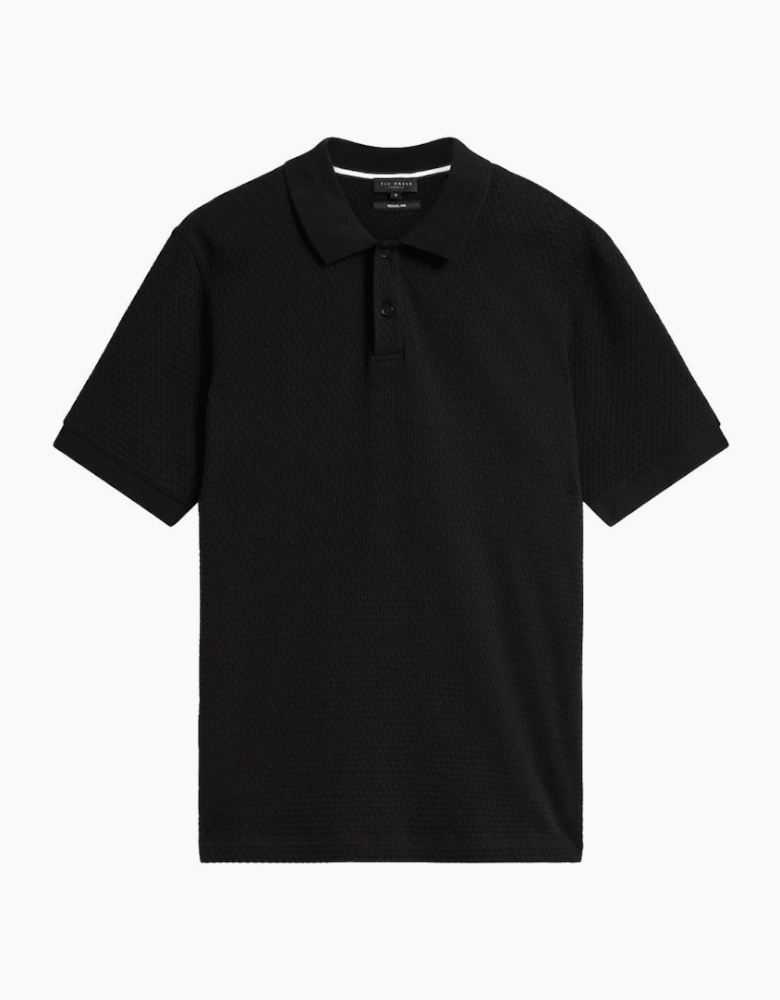 Ted Baker Redman Regular Textured Black Polo Shirt