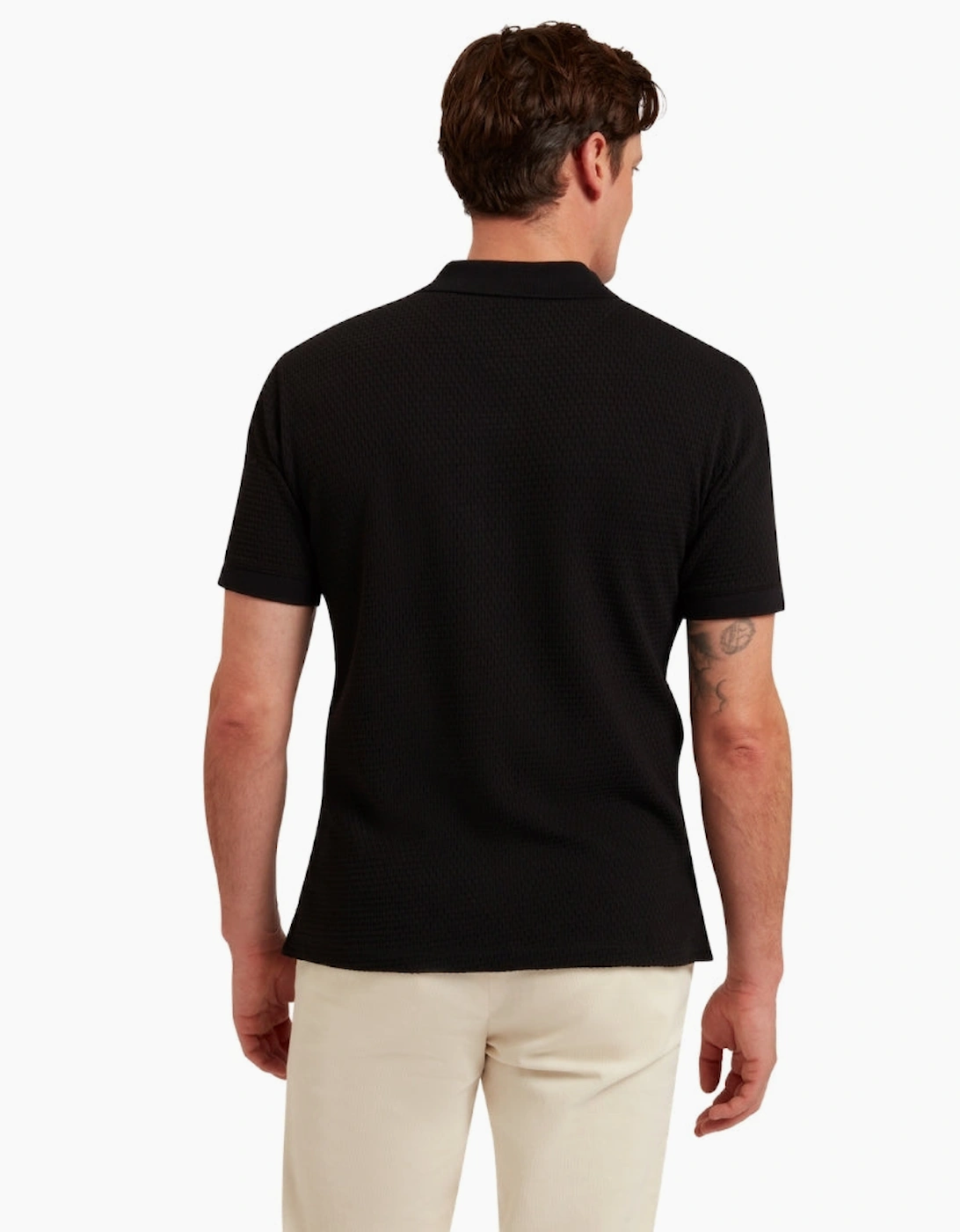 Ted Baker Redman Regular Textured Black Polo Shirt