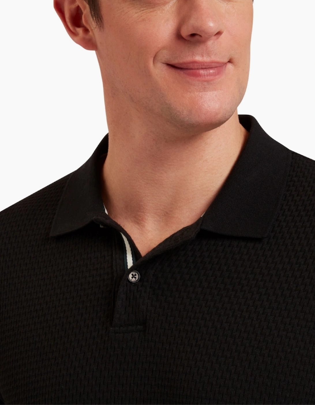 Ted Baker Redman Regular Textured Black Polo Shirt