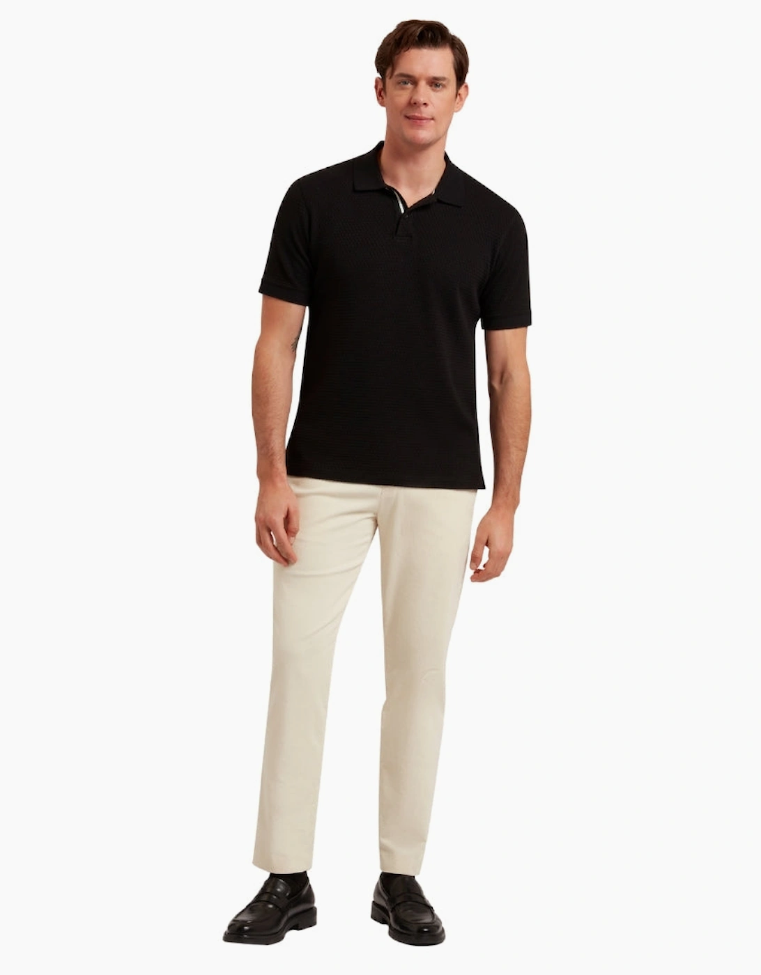 Ted Baker Redman Regular Textured Black Polo Shirt