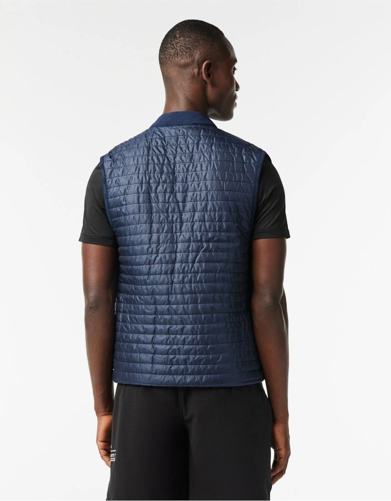Solid Patterned Mock Neck Gilet