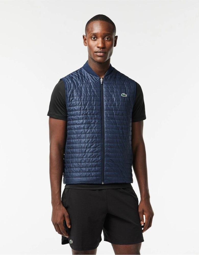 Solid Patterned Mock Neck Gilet