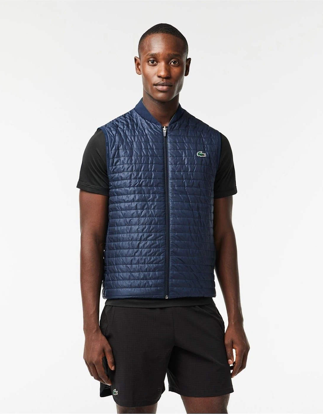 Solid Patterned Mock Neck Gilet