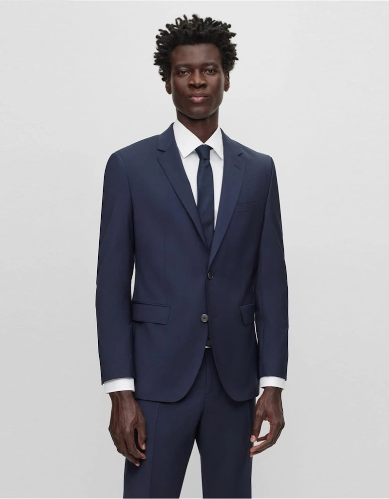 Jasper Solid Patterned Suit Jacket with Flap and Chest Pocket
