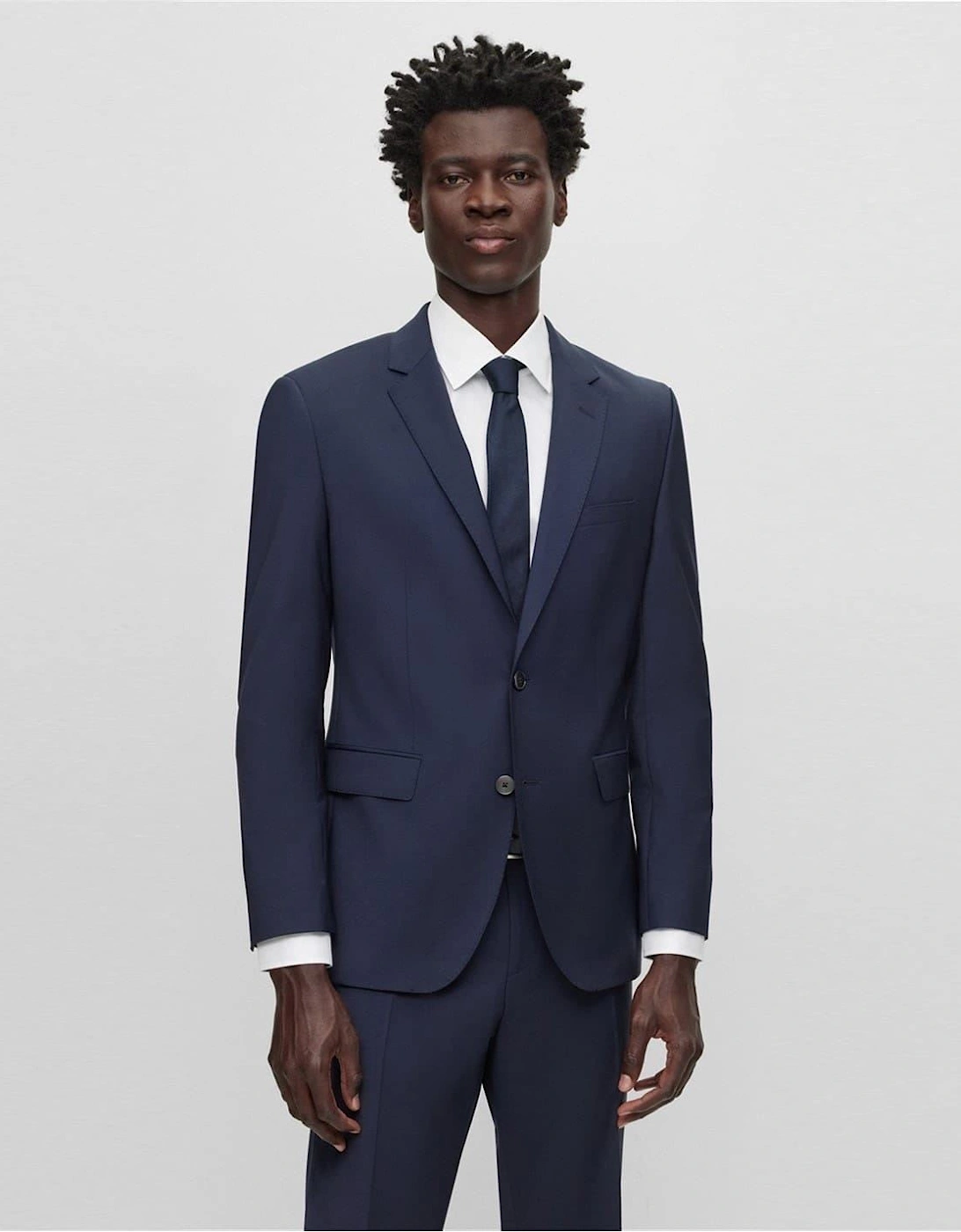 Jasper Solid Patterned Suit Jacket with Flap and Chest Pocket