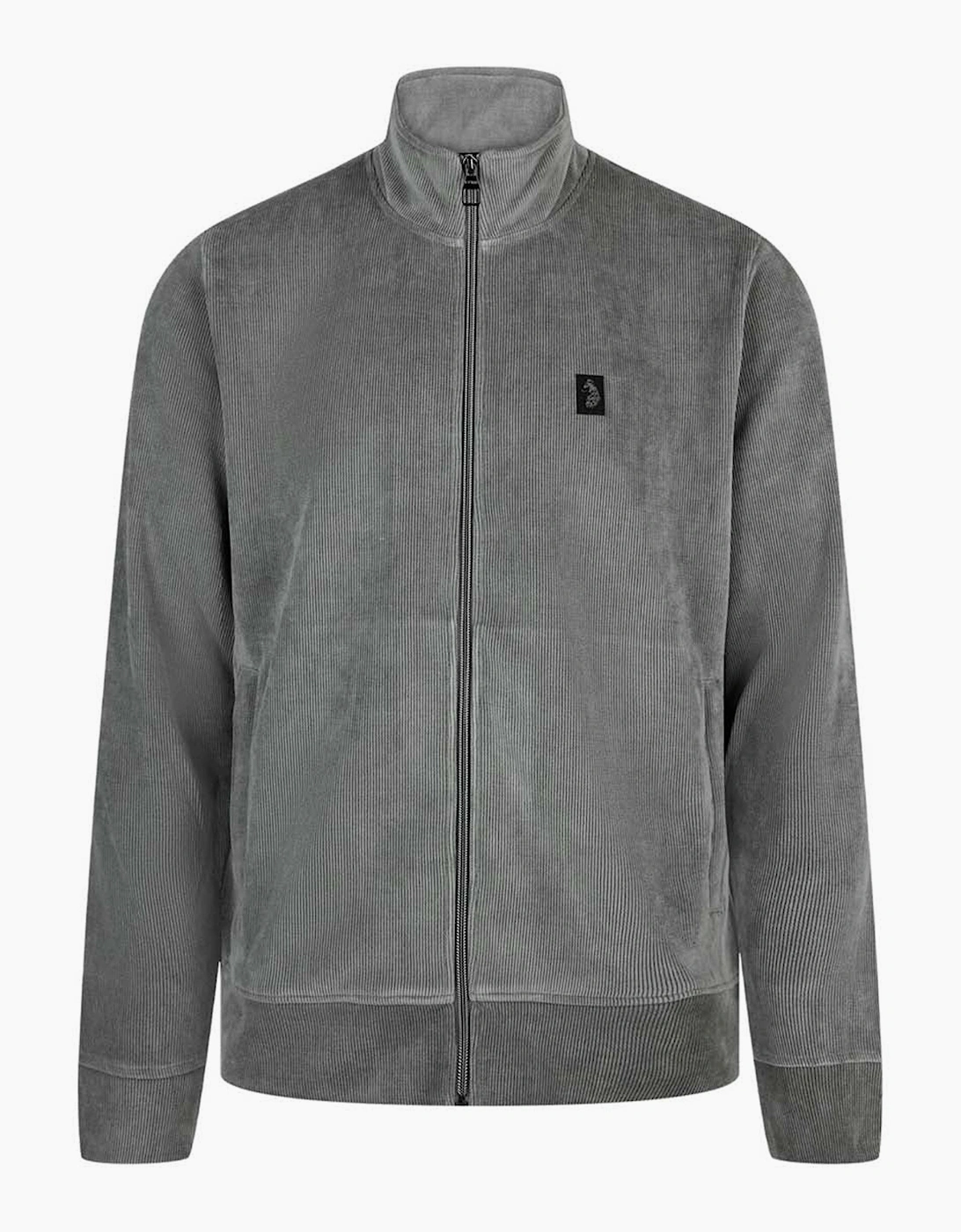 Men's Luke 1977 Norwood Zip through Ribbed Jacket CONCRETE - Grey - Size: 42/Regular