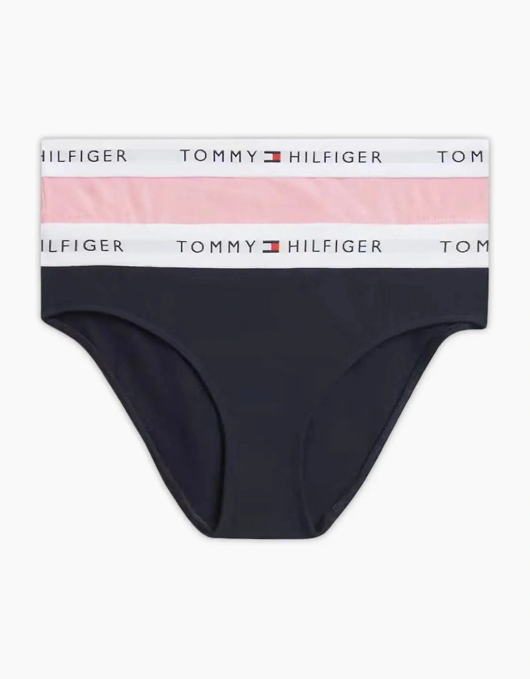 Girls 2-Pack Heritage Logo Bikini Briefs, Navy and Little Rosey