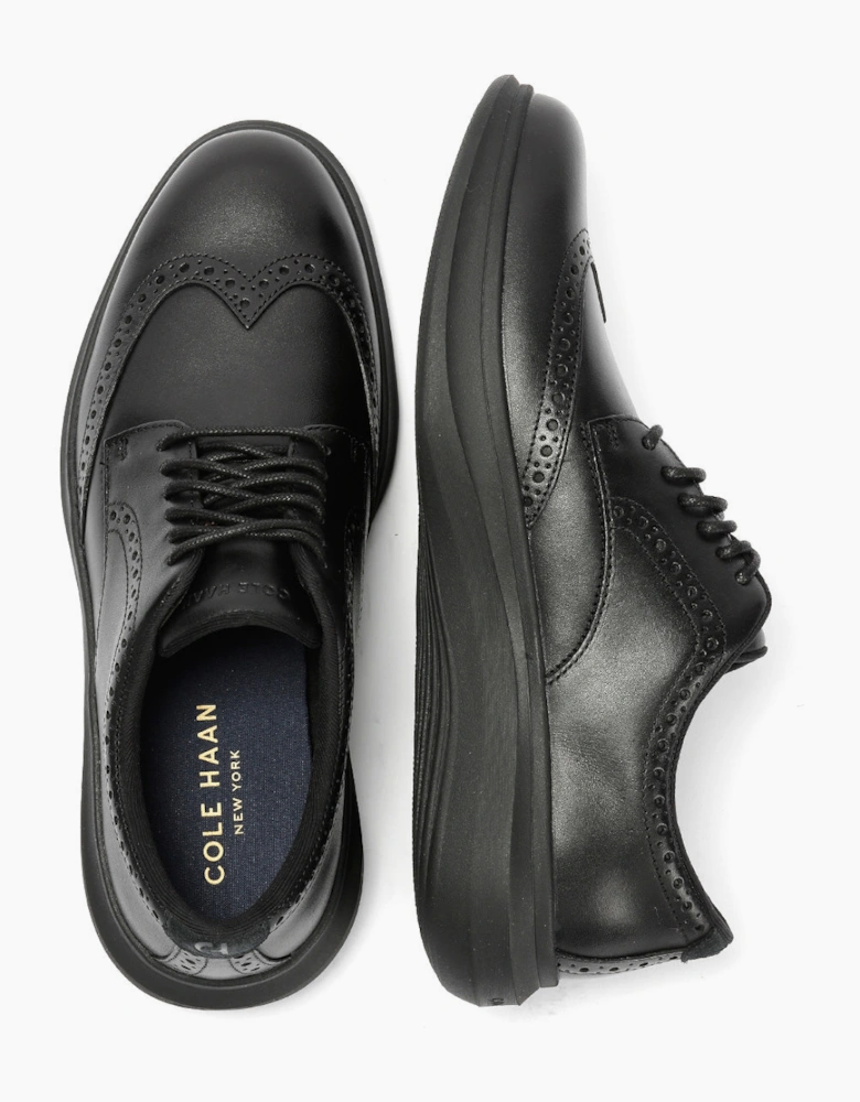 Cole Haan Grand Aerion Wingtip Oxfords Leather Men's Black Lace-Up Shoes