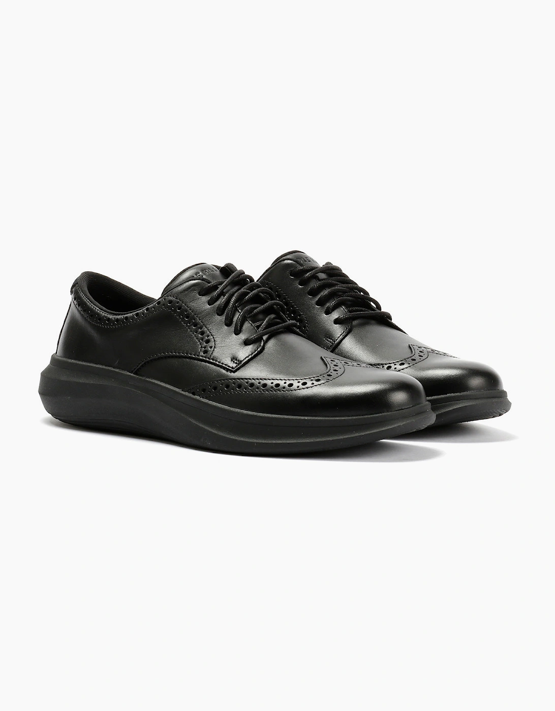 Cole Haan Grand Aerion Wingtip Oxfords Leather Men's Black Lace-Up Shoes