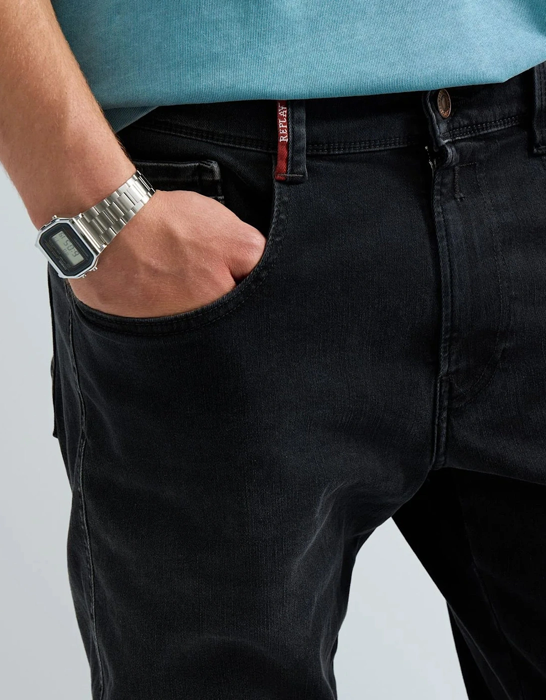 Replay Hyperflex Anbass Slim Fit Jean washed black C097