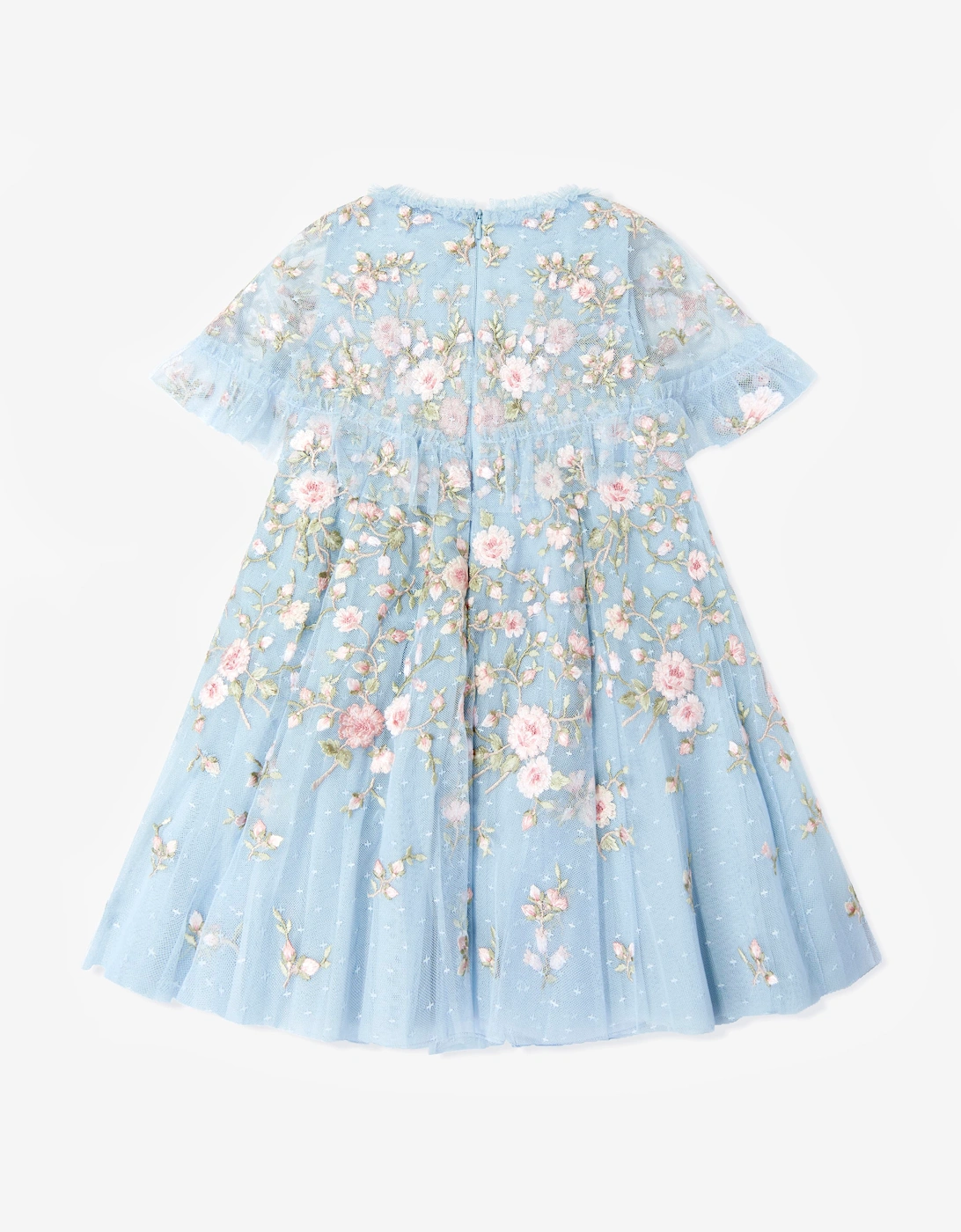Needle & Thread Girls Eden Rose Cape Dress in Blue