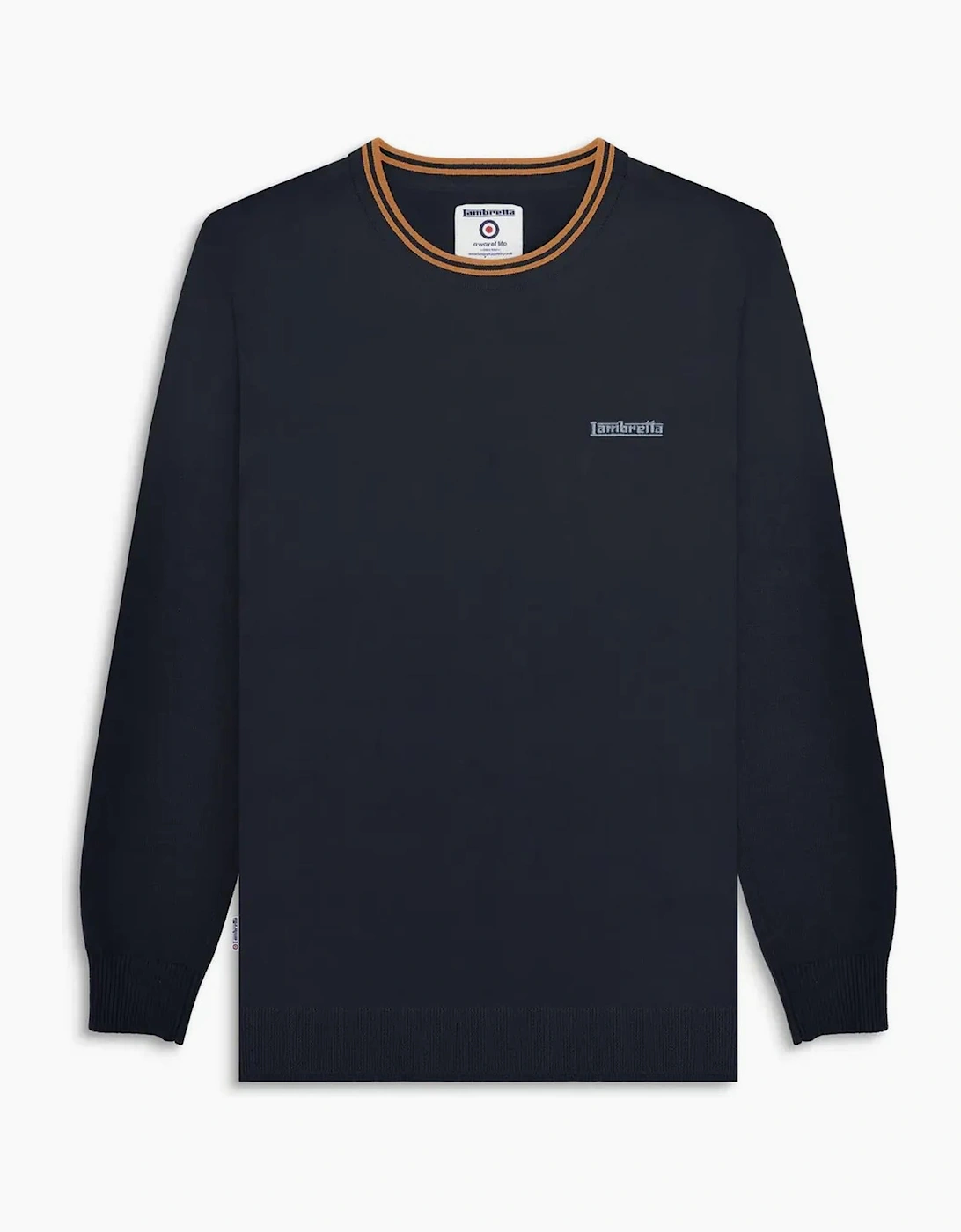 Lambretta Mens Knitted Tipped Long Sleeve Jumper