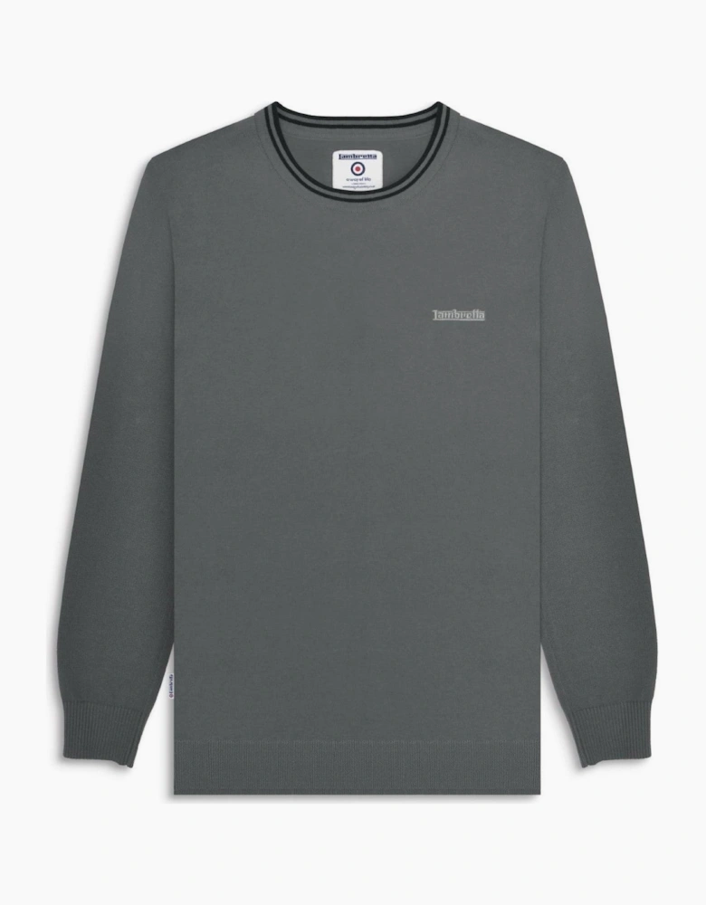 Lambretta Mens Knitted Tipped Long Sleeve Jumper