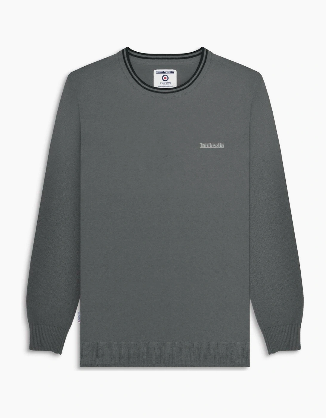 Lambretta Mens Knitted Tipped Long Sleeve Jumper