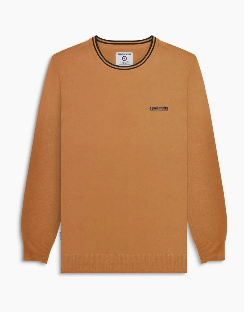 Lambretta Mens Knitted Tipped Long Sleeve Jumper