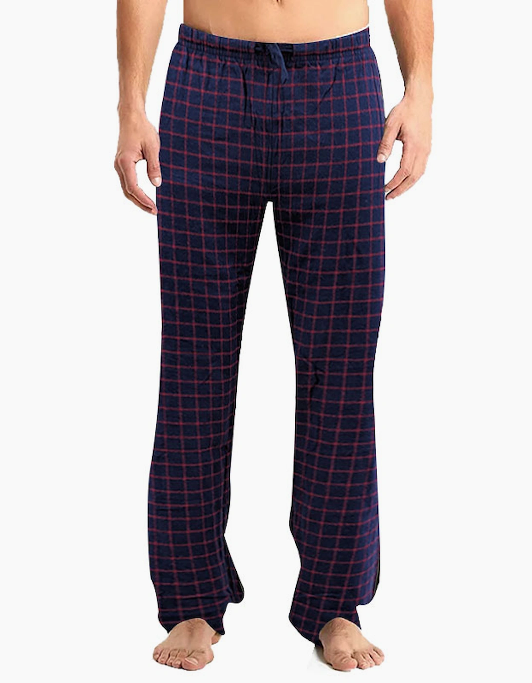 Mens Pyjama Bottoms Cotton Woven Check Stripe