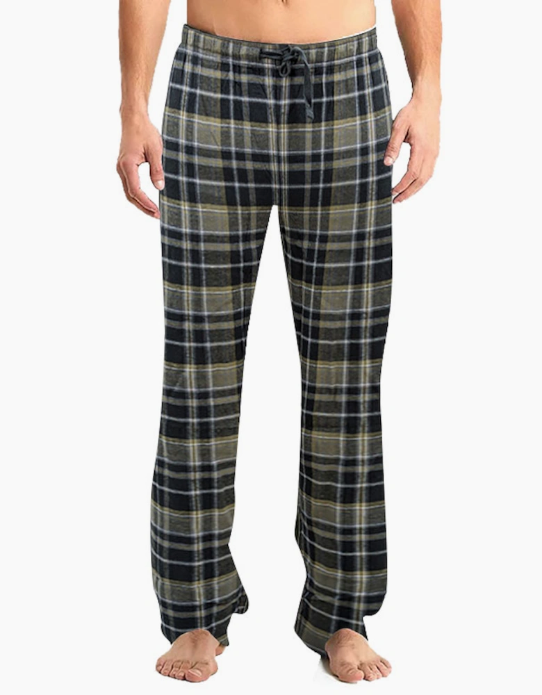Mens Pyjama Bottoms Cotton Woven Check Stripe