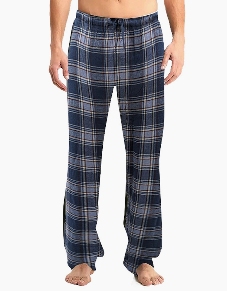 Mens Pyjama Bottoms Cotton Woven Check Stripe