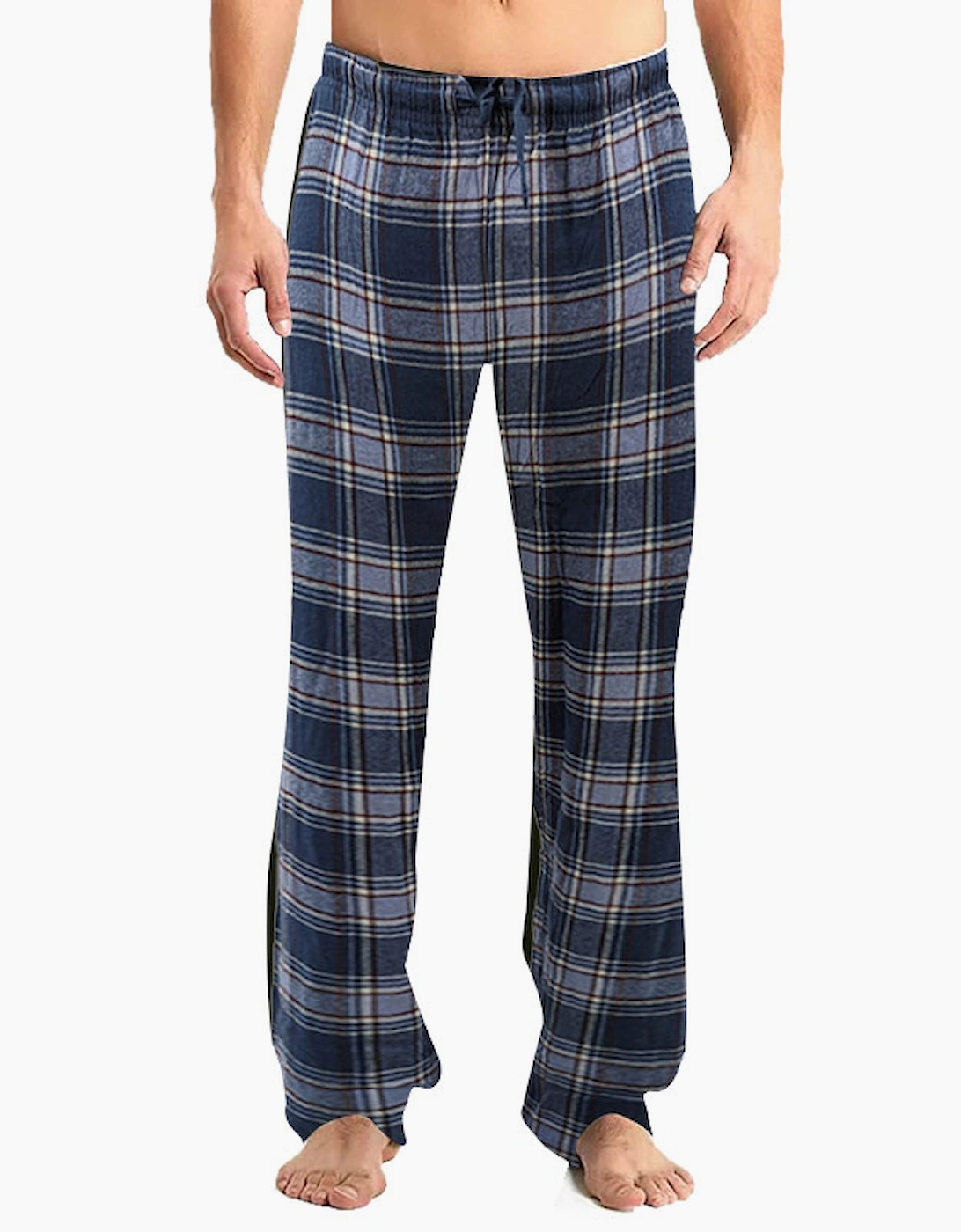 Mens Pyjama Bottoms Cotton Woven Check Stripe