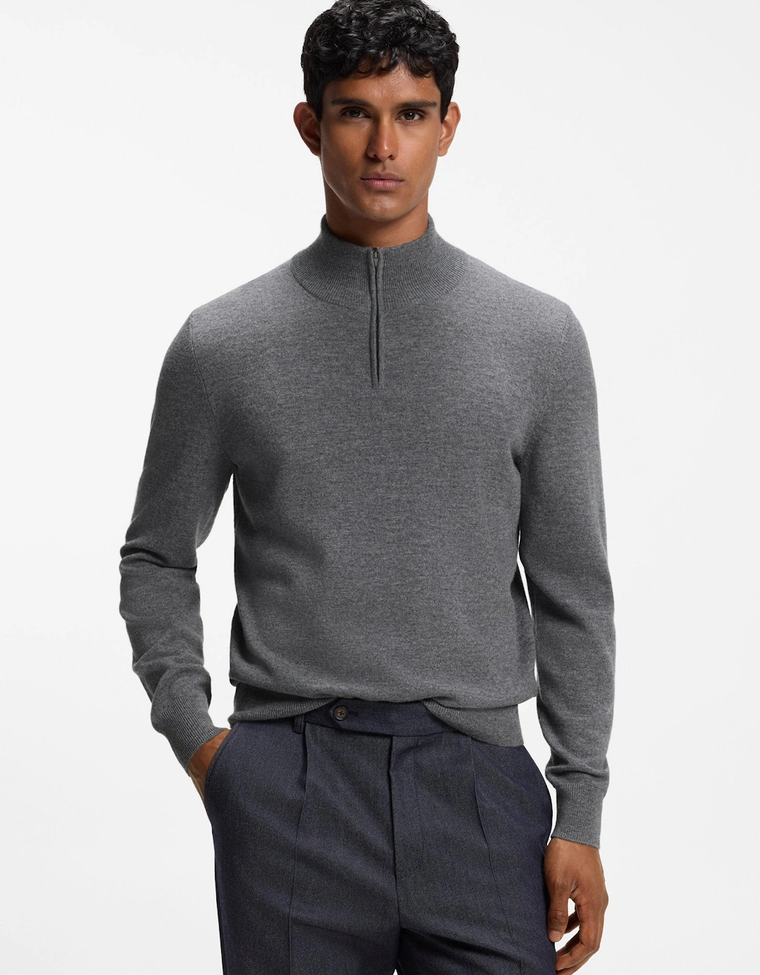 BOSS Black H Hemarlo Sweater 030 Med Grey