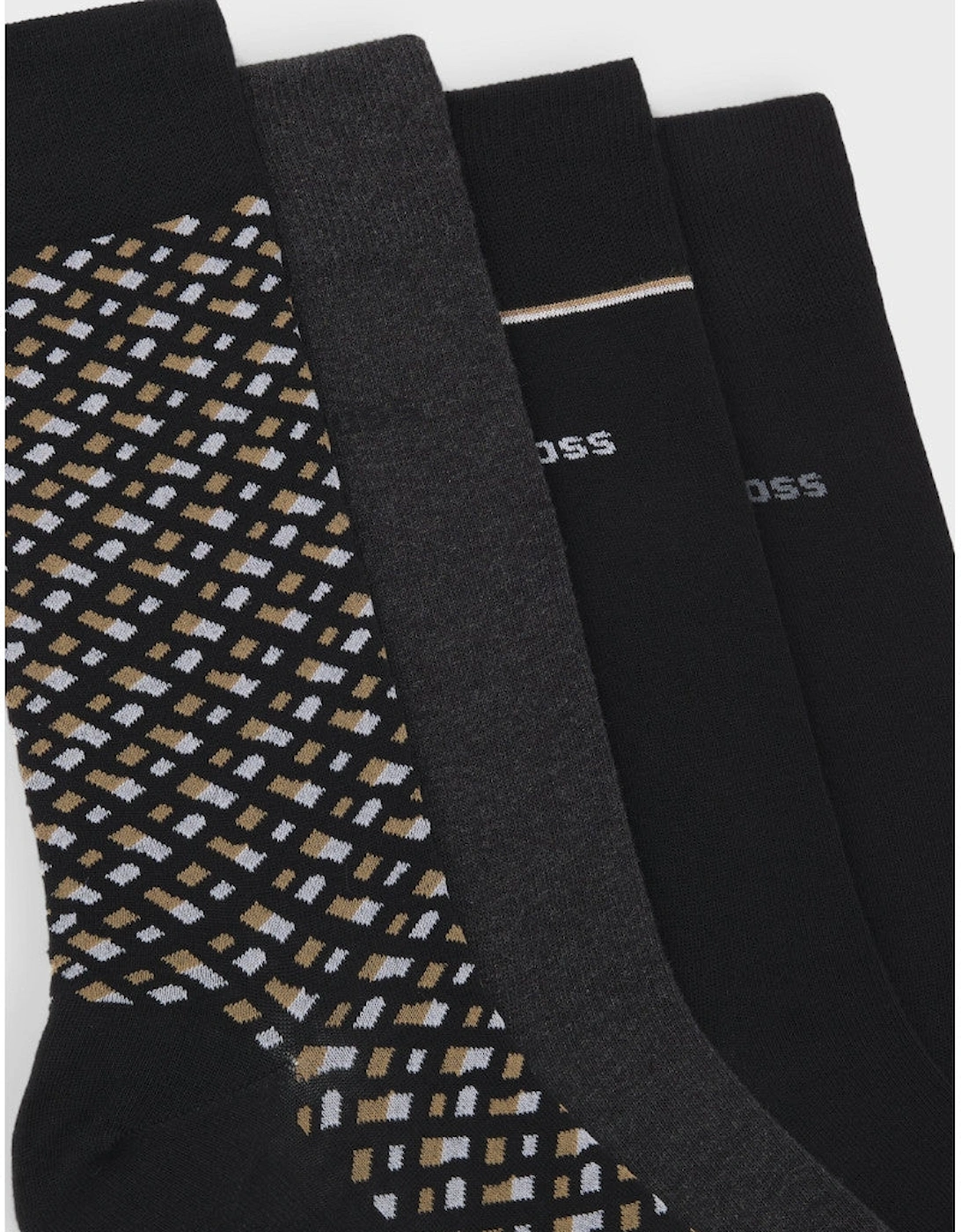 BOSS Black 4P RS Gift Monogram Socks 002 Black