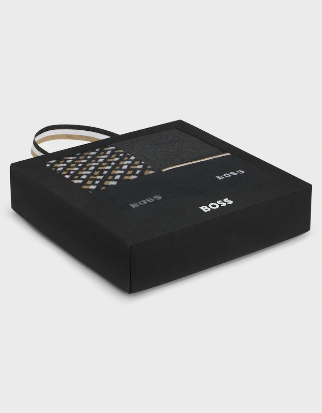 BOSS Black 4P RS Gift Monogram Socks 002 Black