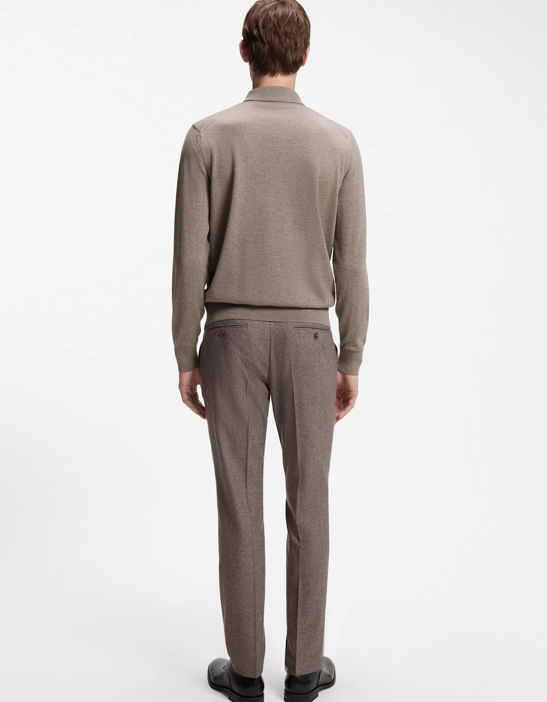BOSS Black H Lancione Polo Sweater 240 Open Brown