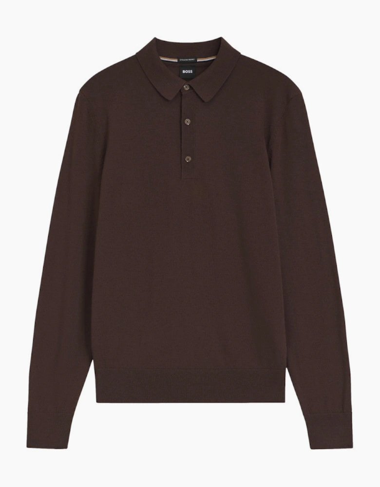 BOSS Black H Lancione Polo Sweater 209 Dark Brown