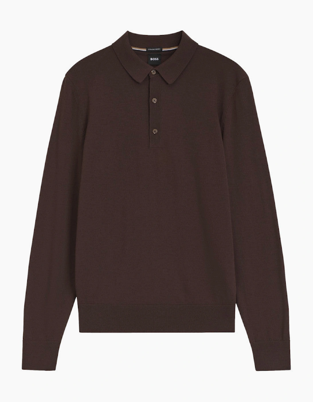 BOSS Black H Lancione Polo Sweater 209 Dark Brown